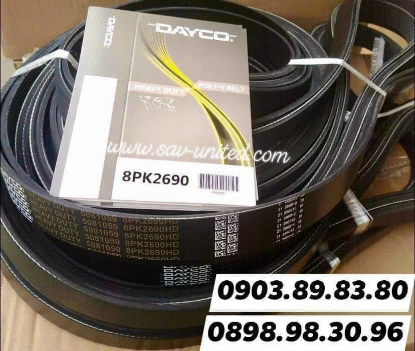 8PK2690EPDM – DÂY CUROA DAYCO HẠNG NẶNG CHO FLEIGHTINER VÀ WESTERN STAR